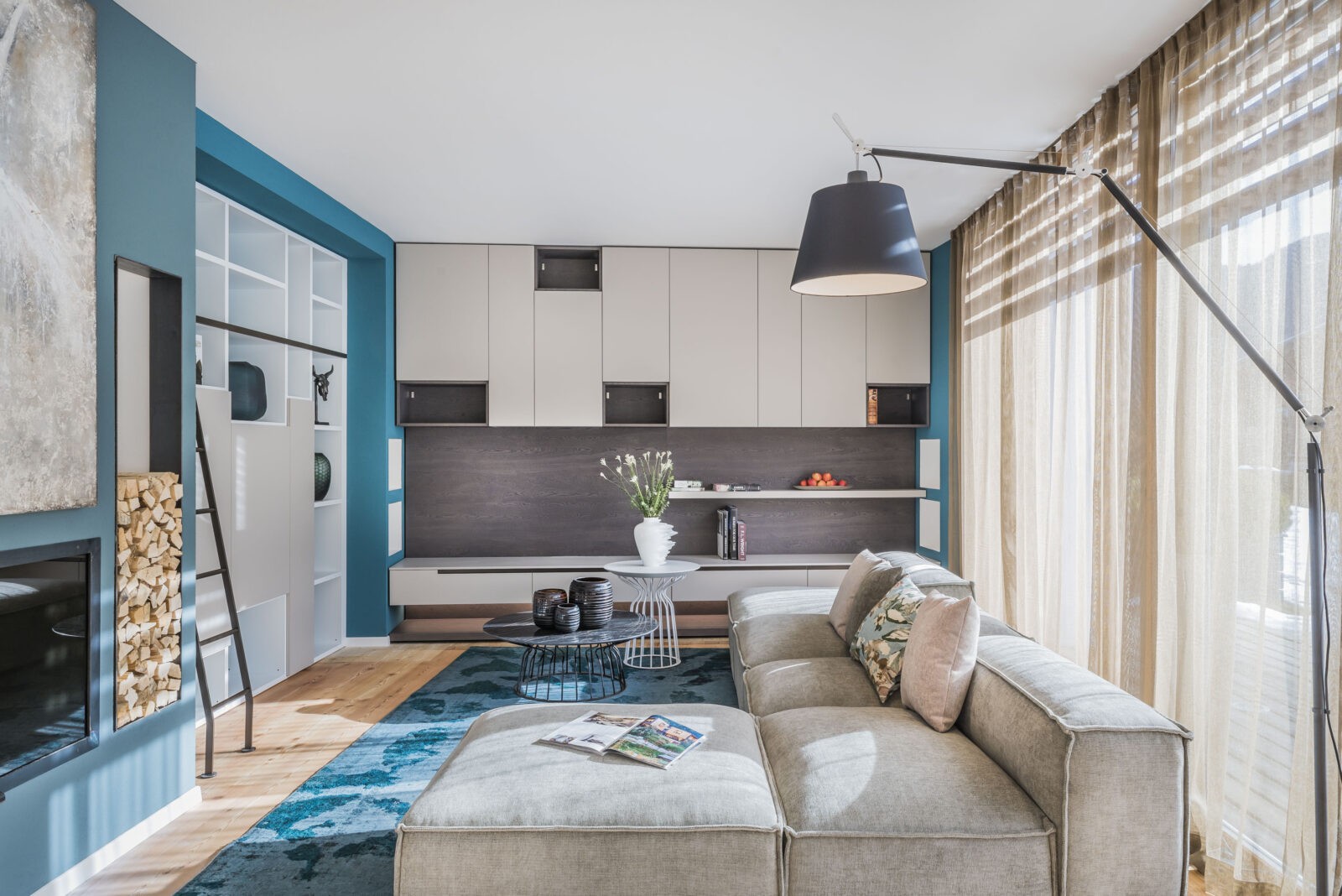 Salotto moderno casa Rubner Haus - foto di Alberto Franceschi